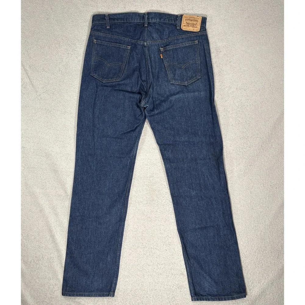 Vintage Levis 505 Orange Tab Jeans Mens Fit 38x33 Dark Wash Made in USA 1983 80s